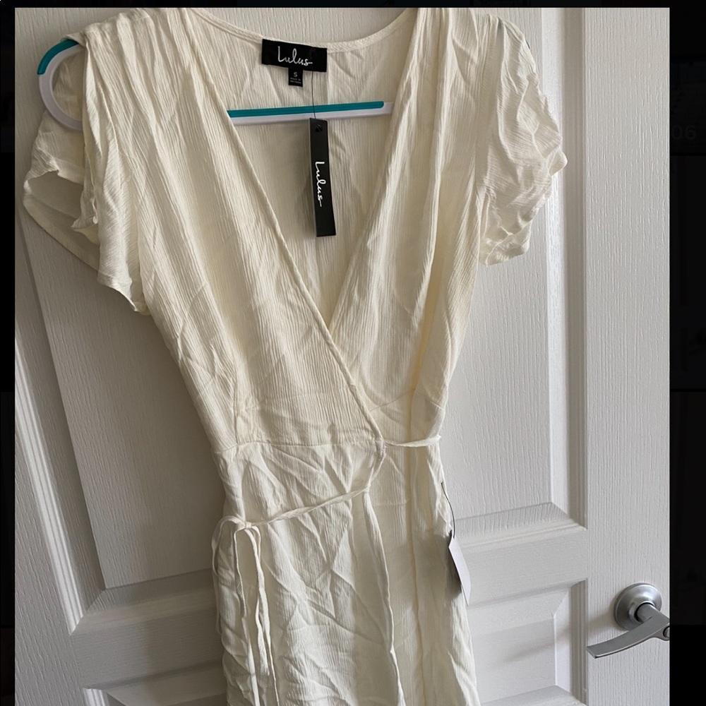White wrap dress